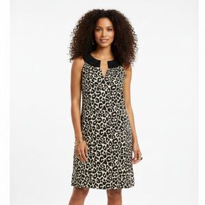 Lilly Pulitzer Leopard Print Brielle Spot On Sleeveless Black Tan Shift Dress 0